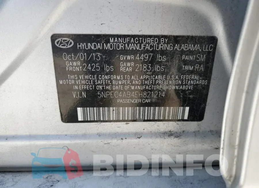 5NPEC4AB4EH821214 Photo# 12