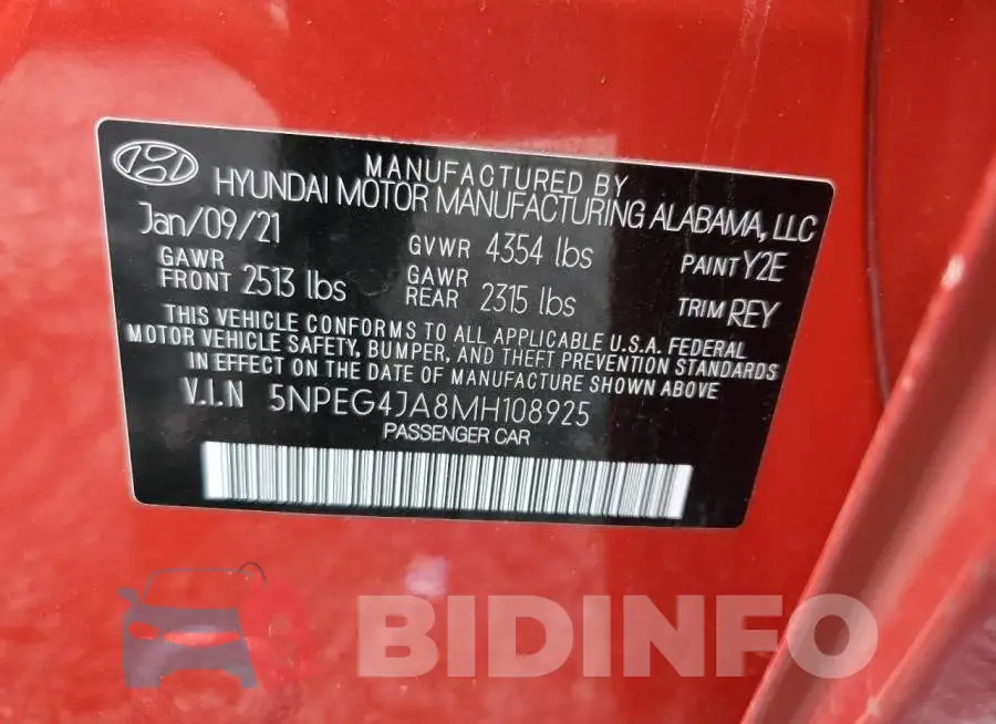 5NPEG4JA8MH108925 Photo# 12