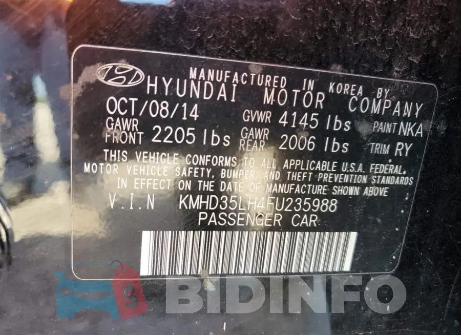 KMHD35LH4FU235988 Photo# 12