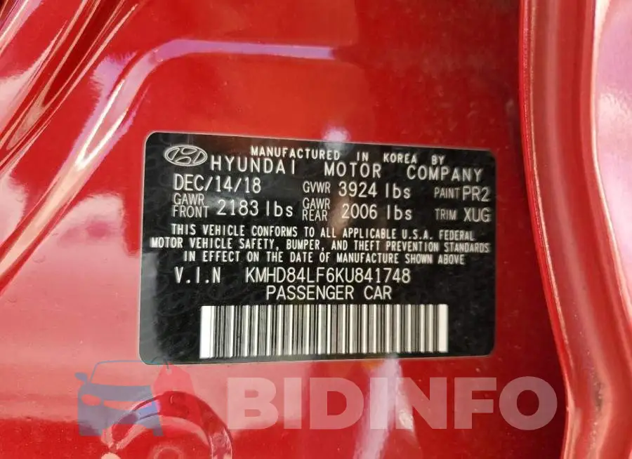 KMHD84LF6KU841748 Photo# 12