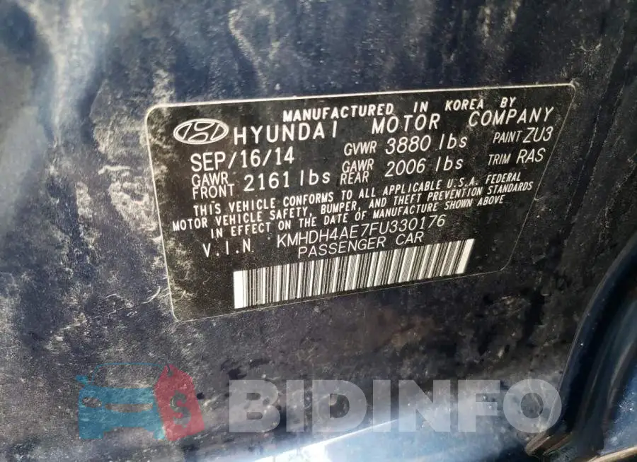 KMHDH4AE7FU330176 Photo# 12