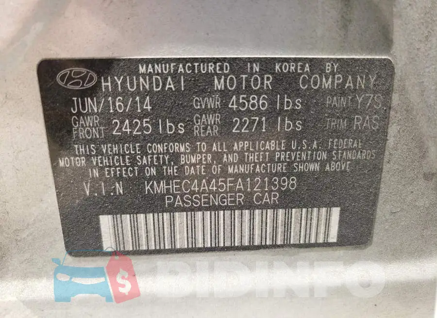 KMHEC4A45FA121398 Photo# 12