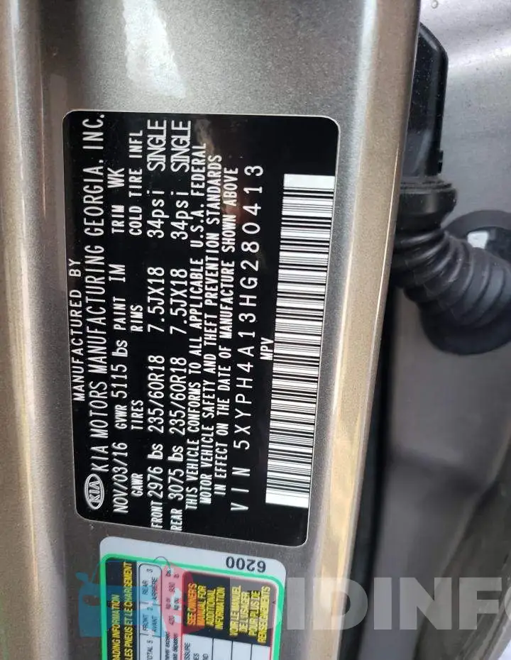 5XYPH4A13HG280413 Photo# 12