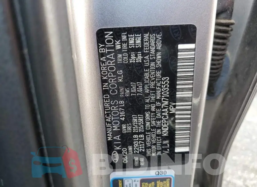 KNDEPCAA7M7103553 Photo# 12