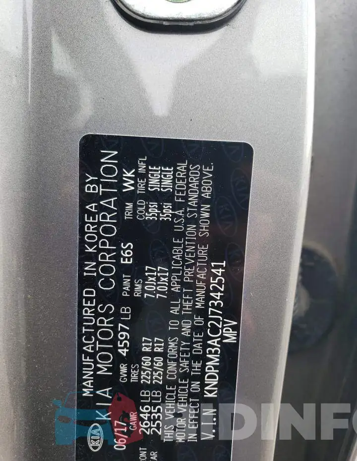 KNDPM3AC2J7342541 Photo# 12