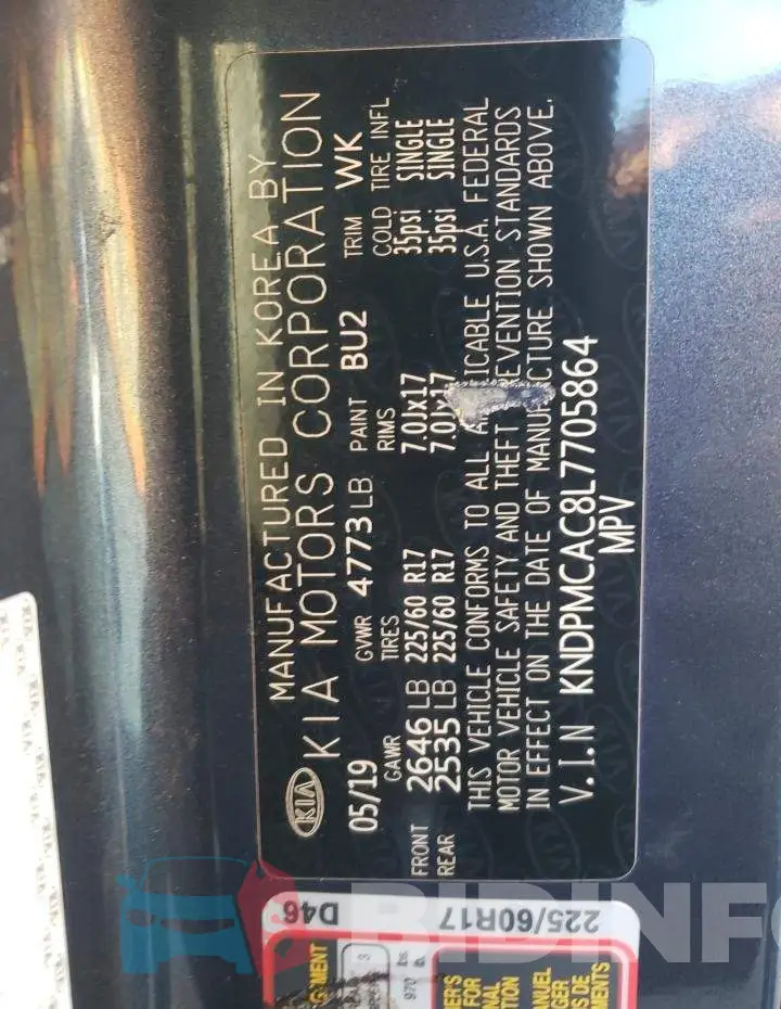 KNDPMCAC8L7705864 Photo# 10
