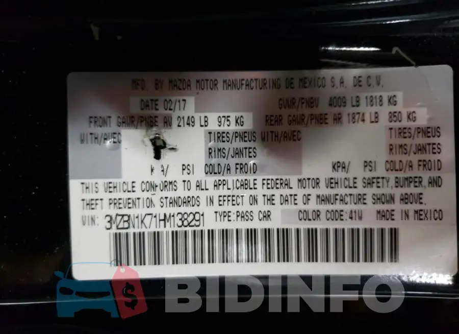 3MZBN1K71HM138291 Photo# 12