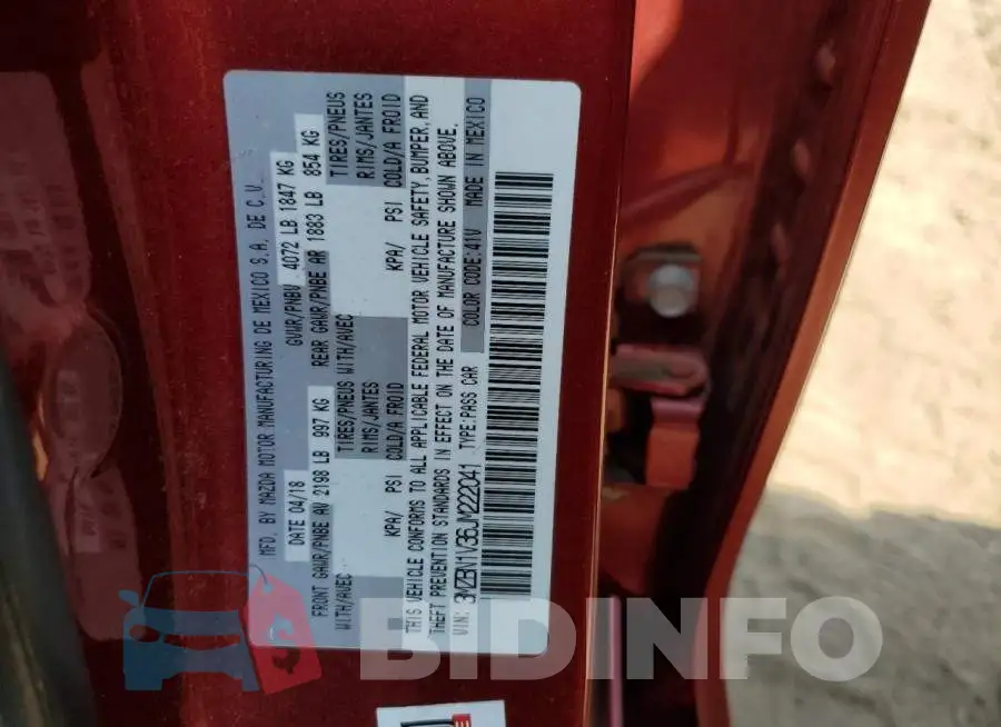3MZBN1V36JM222041 Photo# 12
