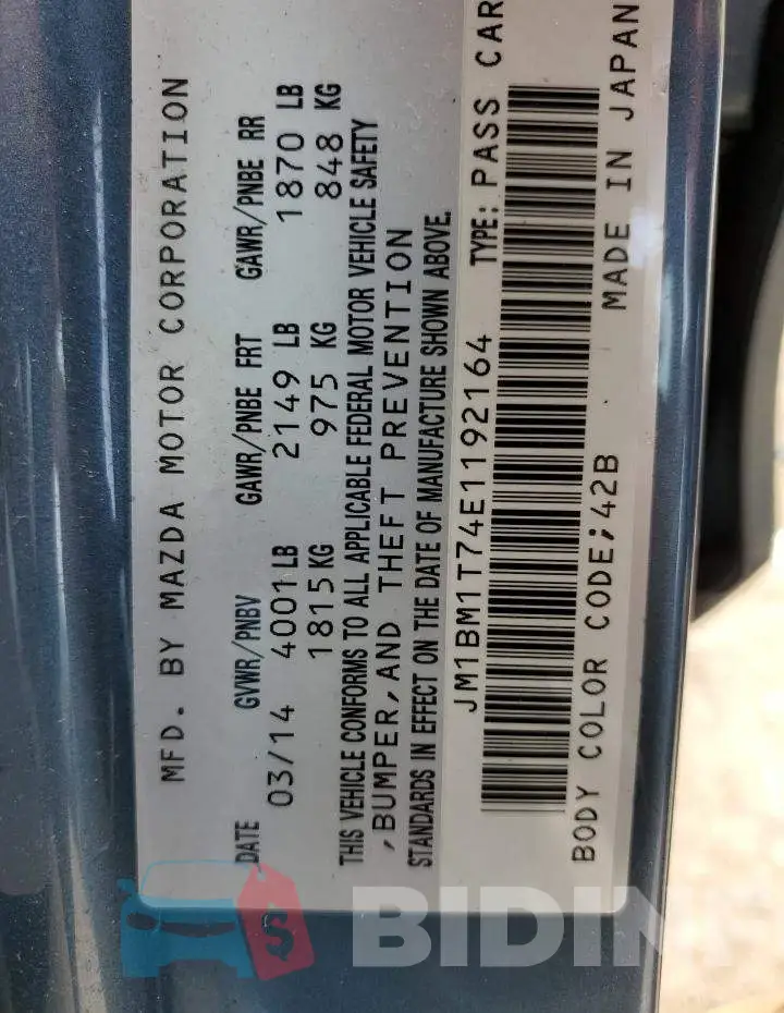 JM1BM1T74E1192164 Photo# 12
