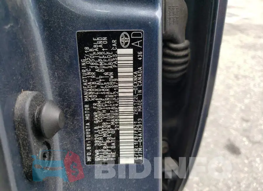 2T1BURHE4JC121879 Photo# 12