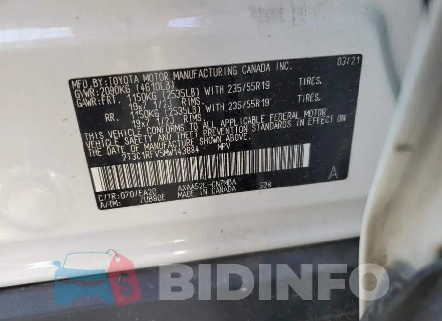 2T3C1RFV5MW143884 Photo# 13