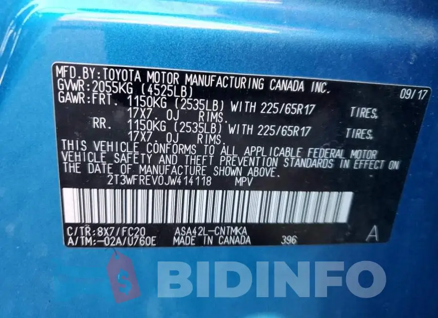 2T3WFREV0JW414118 Photo# 14