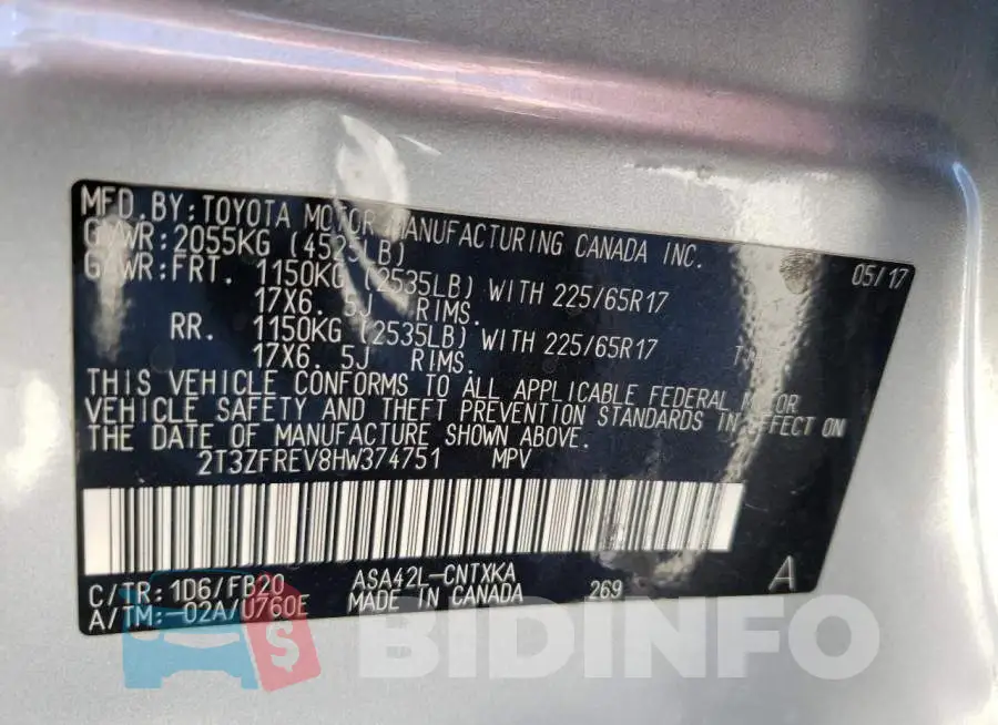 2T3ZFREV8HW374751 Photo# 13