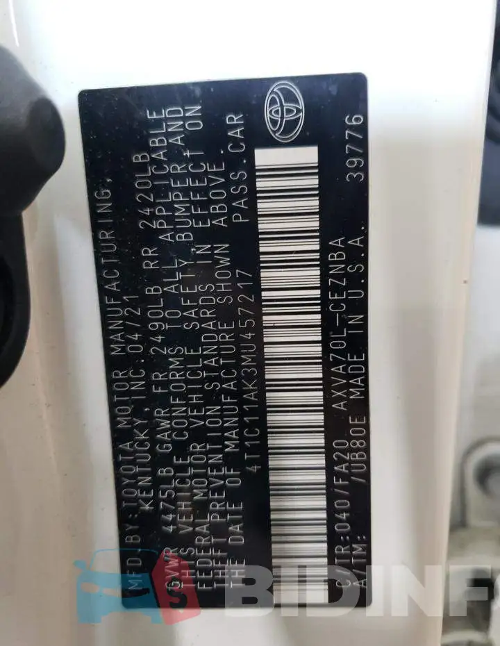 4T1C11AK3MU457217 Photo# 13