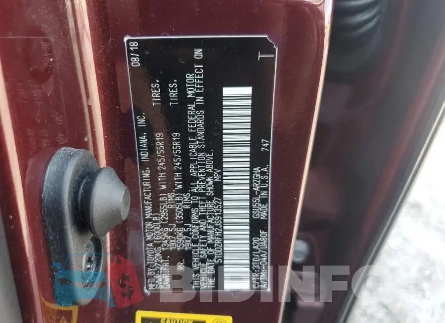 5TDDZRFH2JS913527 Photo# 12