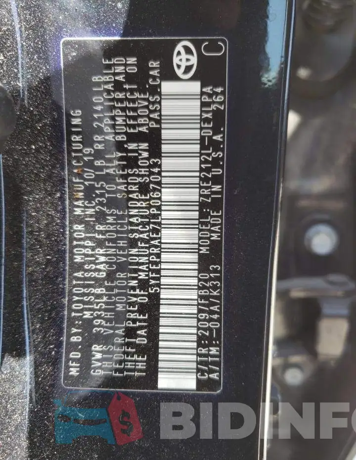 5YFEPRAE7LP067043 Photo# 12