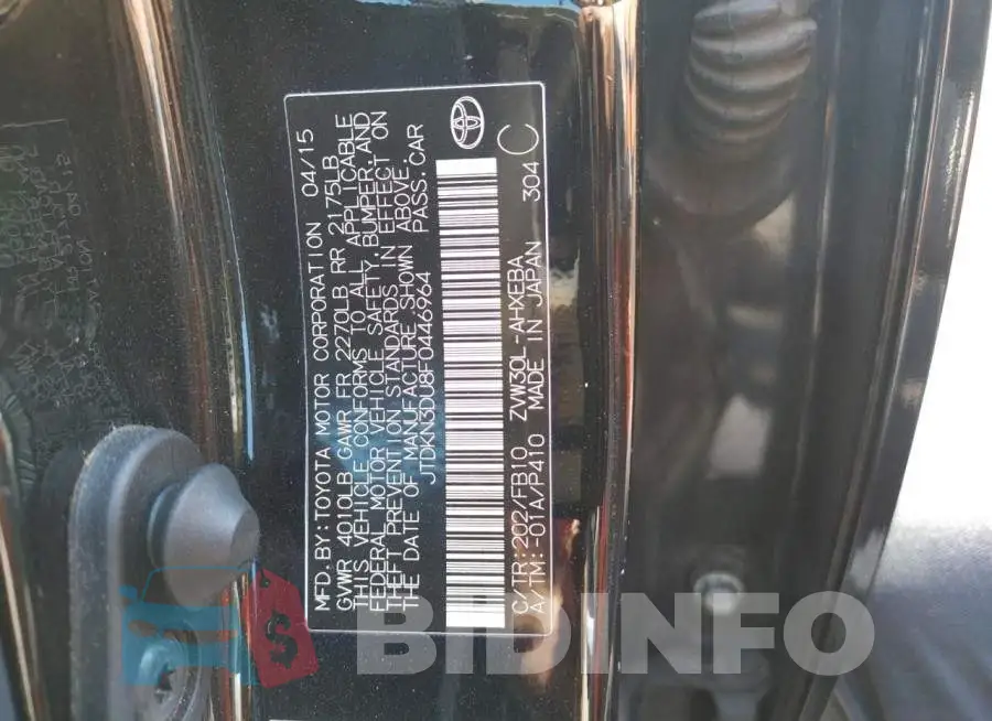 JTDKN3DU8F0446964 Photo# 12