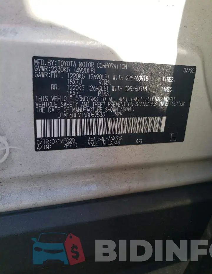 JTM16RFV1ND069533 Photo# 13