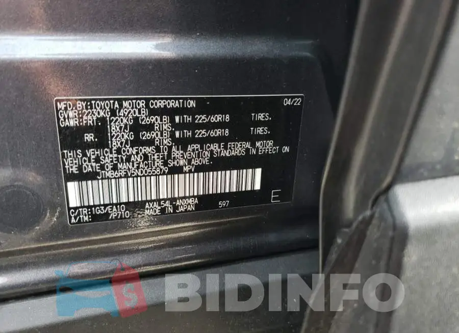 JTMB6RFV5ND055879 Photo# 13
