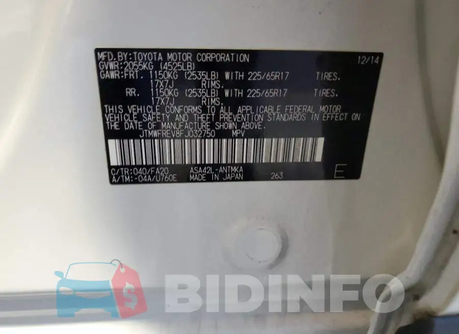 JTMWFREV8FJ032750 Photo# 13