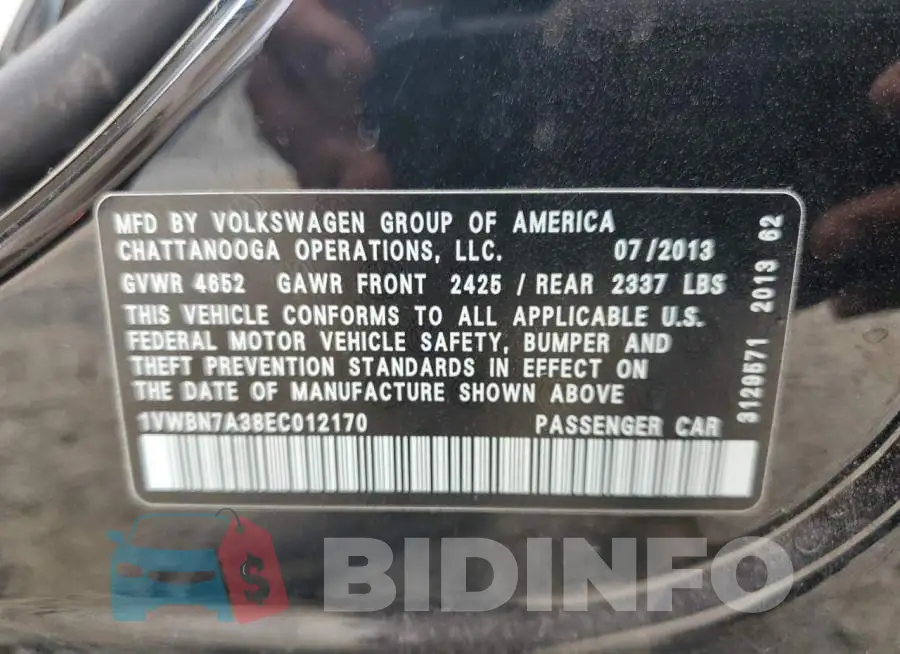 1VWBN7A38EC012170 Photo# 12