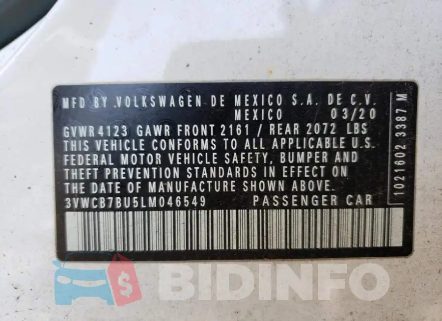 3VWCB7BU5LM046549 Photo# 12