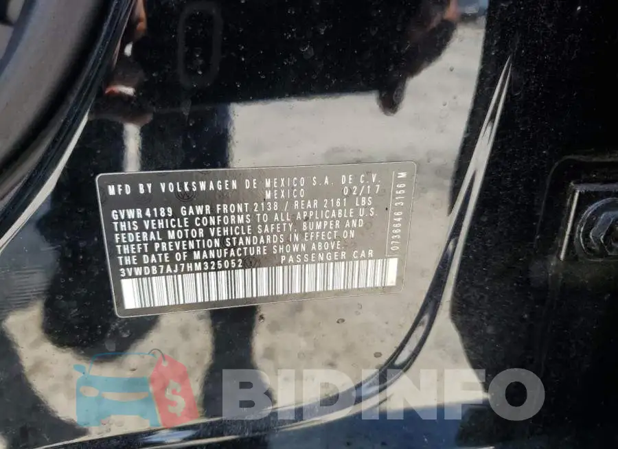 3VWDB7AJ7HM325052 Photo# 12