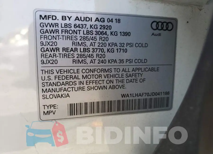WA1LHAF70JD041166 Photo# 12