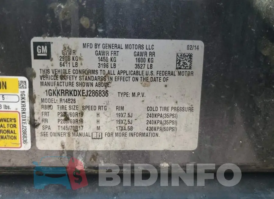 1GKKRRKDXEJ286836 Photo# 12
