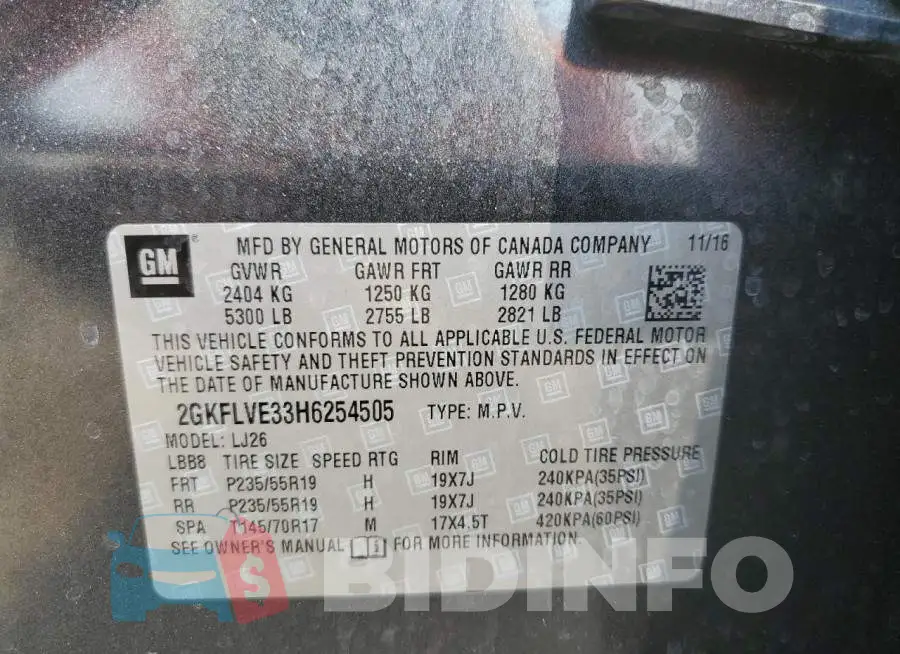 2GKFLVE33H6254505 Photo# 12