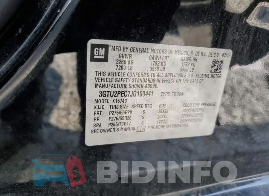 3GTU2PEC7JG100441 Photo# 12