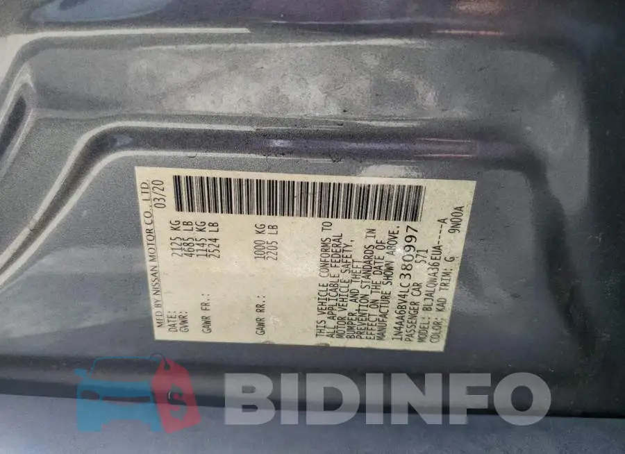 1N4AA6BV4LC380997 Photo# 13