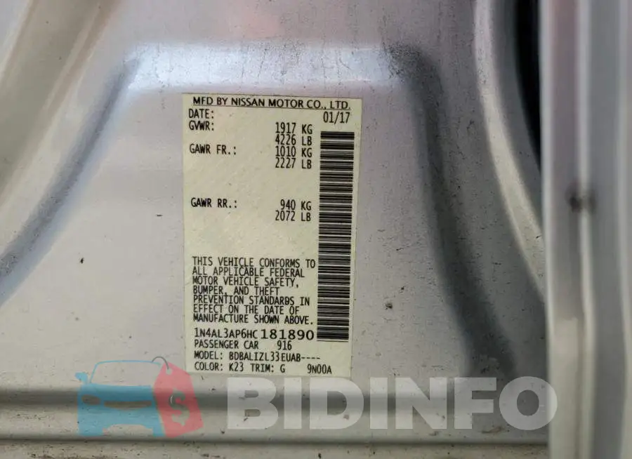 1N4AL3AP6HC181890 Photo# 12