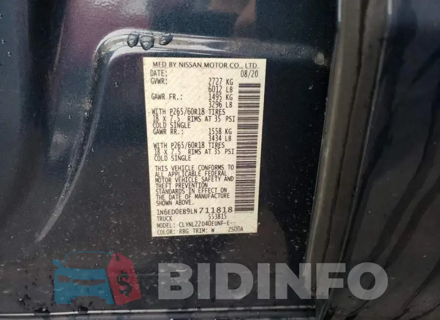 1N6ED0EB9LN711818 Photo# 13