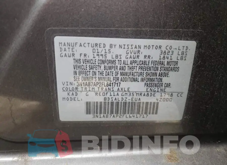 3N1AB7AP2FL641717 Photo# 12