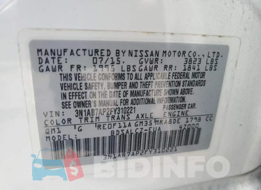 3N1AB7AP2FY310221 Photo# 12