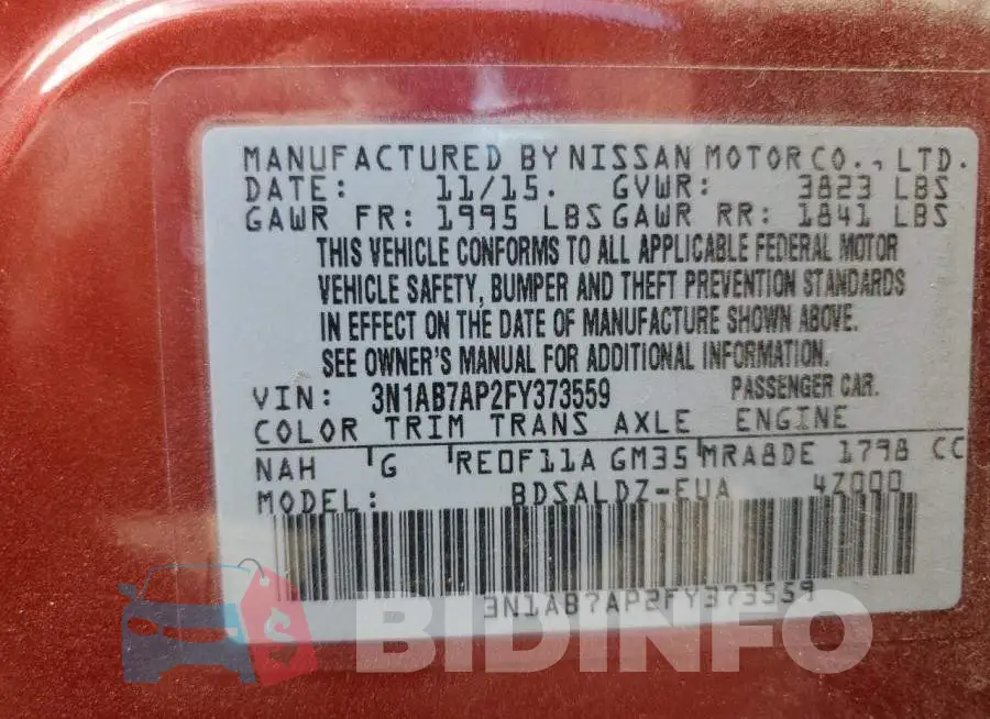 3N1AB7AP2FY373559 Photo# 12