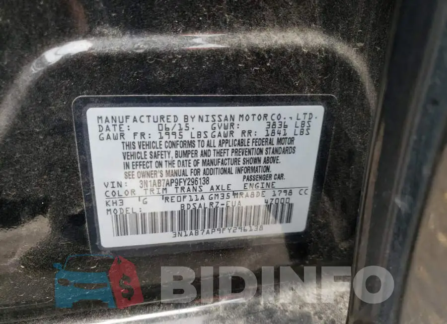 3N1AB7AP9FY296138 Photo# 13