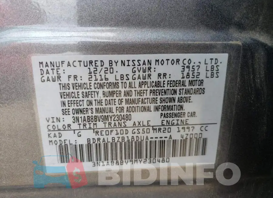 3N1AB8BV9MY230480 Photo# 12