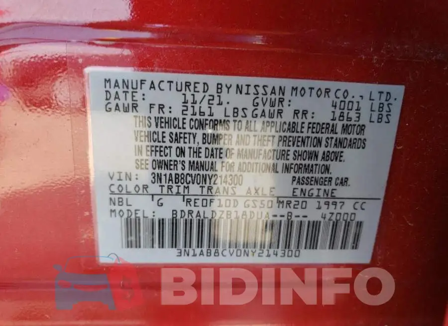3N1AB8CV0NY214300 Photo# 12