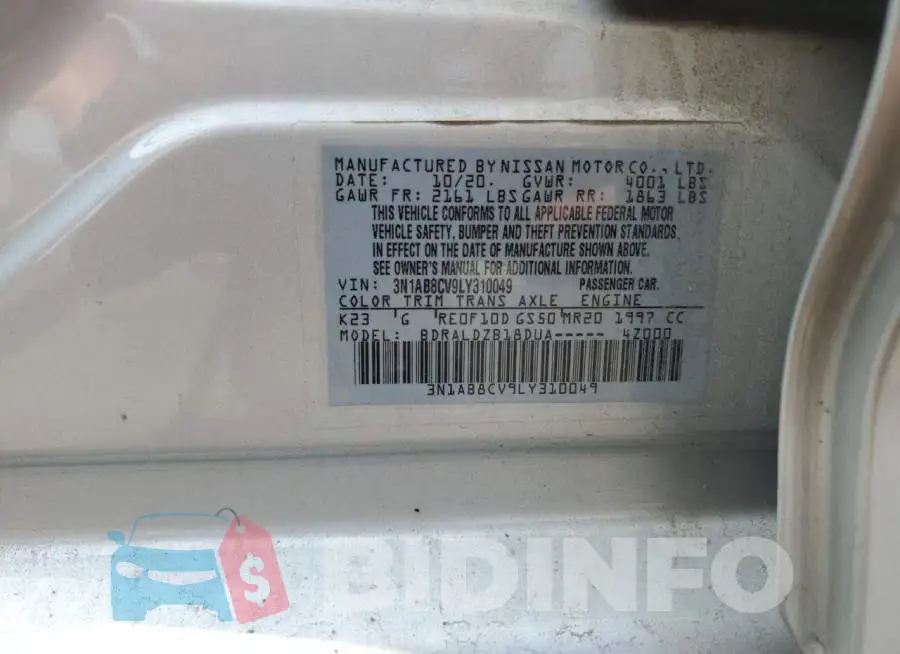 3N1AB8CV9LY310049 Photo# 12