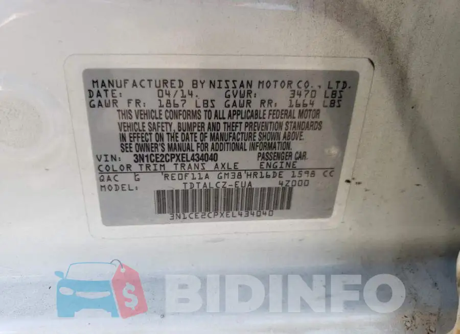 3N1CE2CPXEL434040 Photo# 12