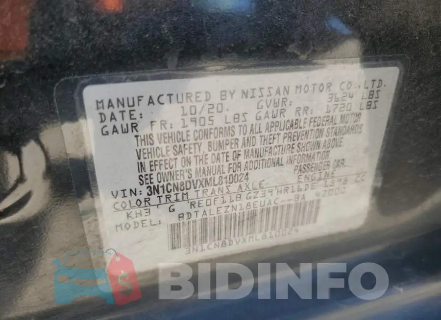 3N1CN8DVXML810024 Photo# 12
