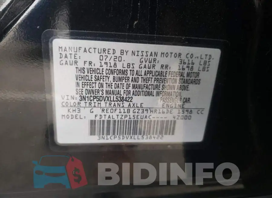 3N1CP5DVXLL538422 Photo# 13