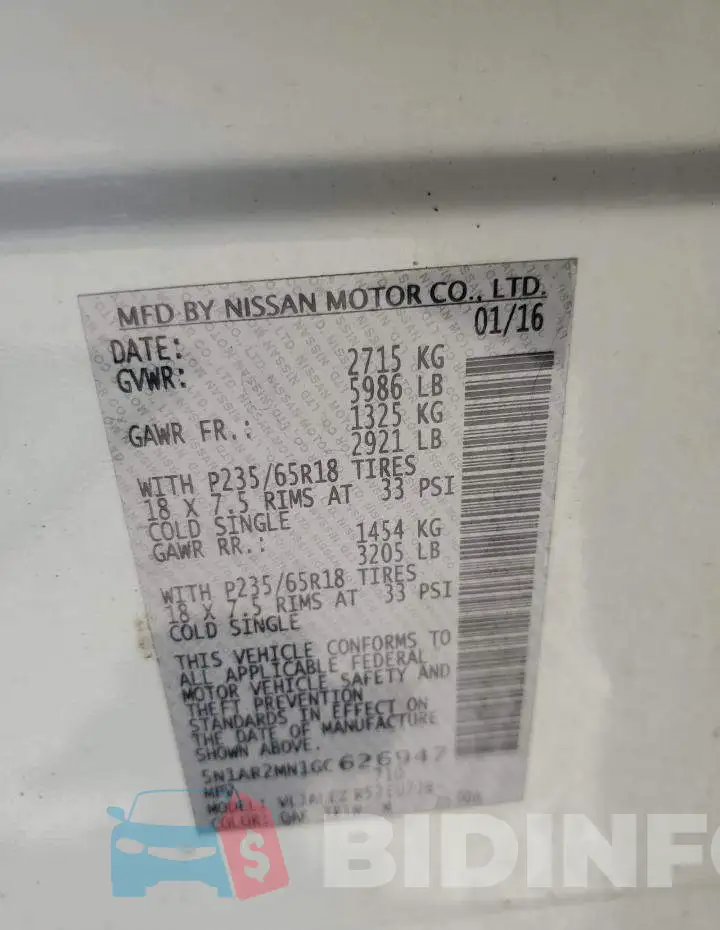 5N1AR2MN1GC626947 Photo# 13