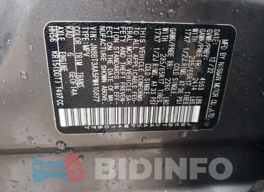 JN8BT3AA5PW410877 Photo# 12