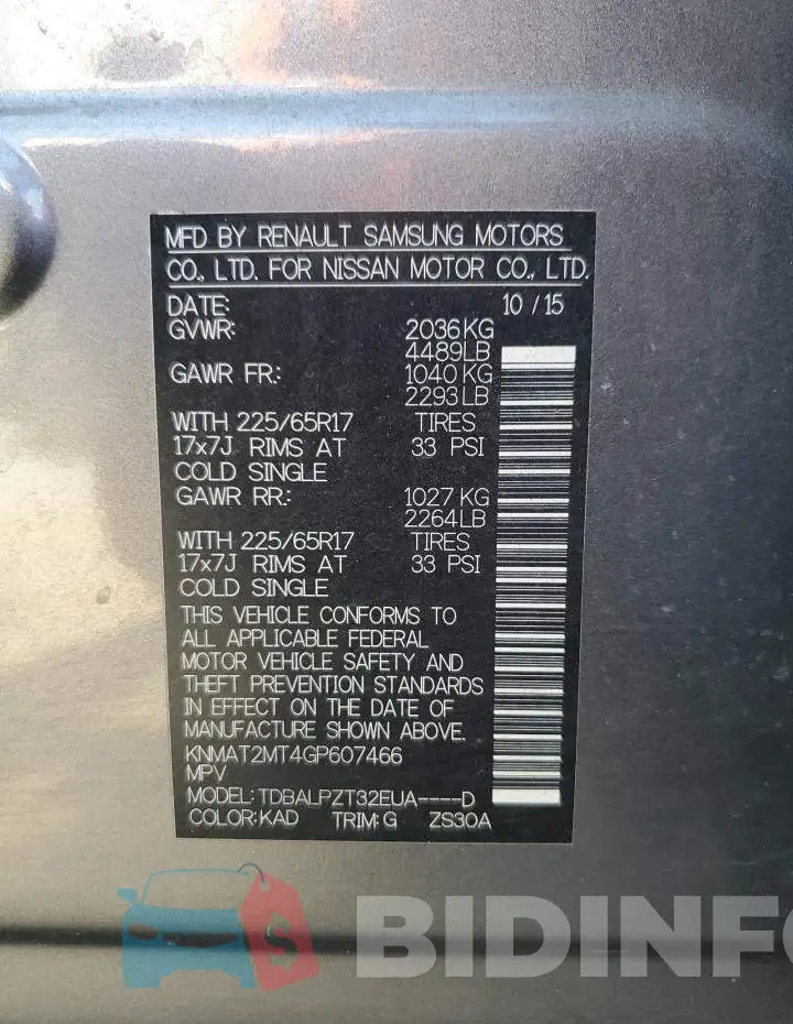 KNMAT2MT4GP607466 Photo# 13
