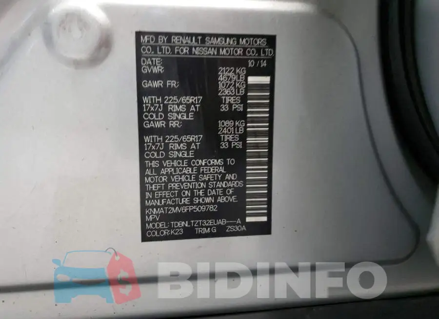 KNMAT2MV6FP509782 Photo# 13