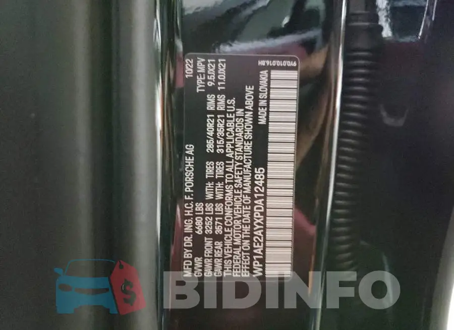 WP1AE2AYXPDA12485 Photo# 13
