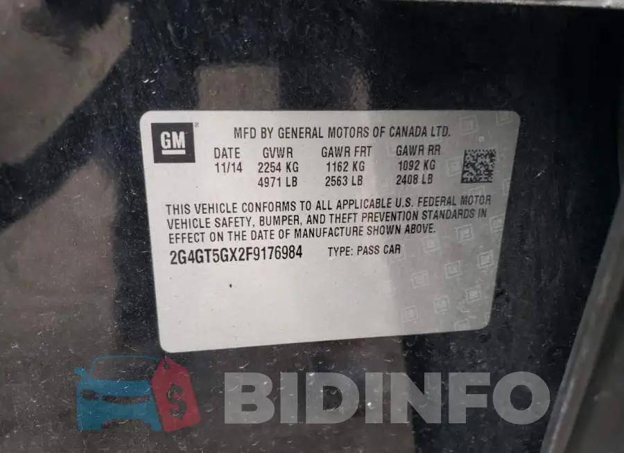 2G4GT5GX2F9176984 Photo# 12